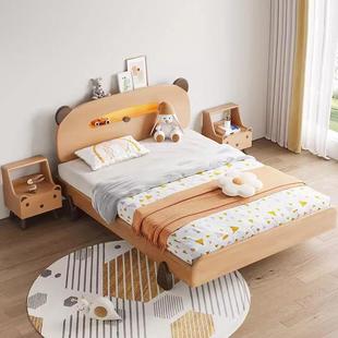 北欧1.5米木蜡油全实木儿童床男孩1.35女孩公主床1.2m榉木男童床