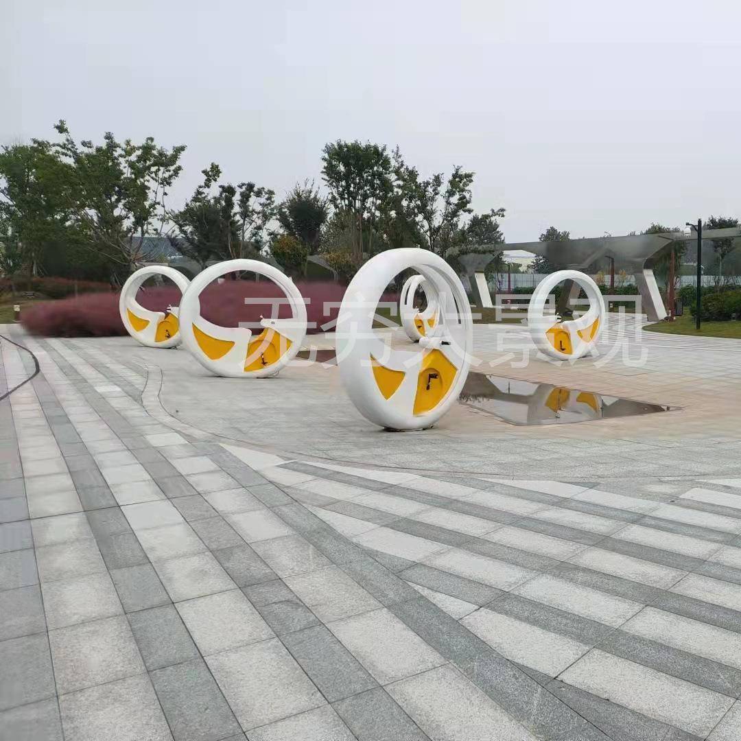 无穷大大型无动力水车_景区互动喷泉单车 支持来图来样制作