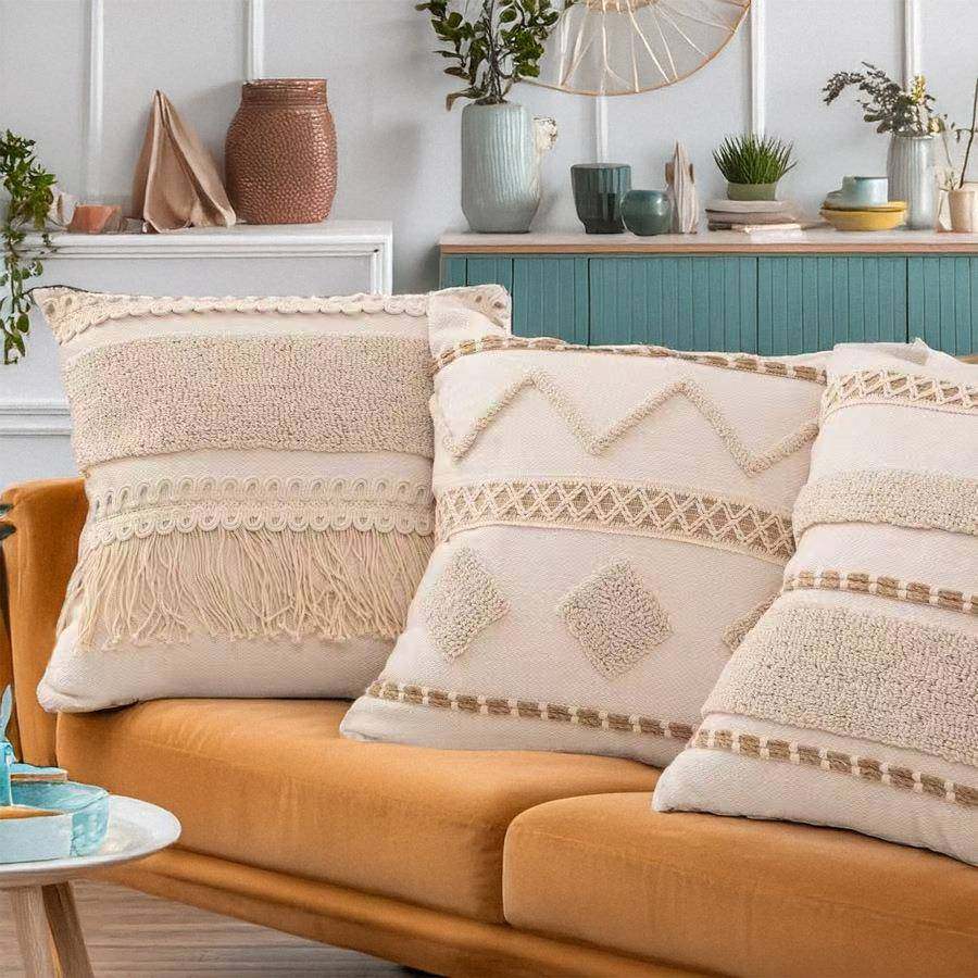 波西米亚圈绒抱枕床头靠垫套民宿沙发抱枕套家用编织靠枕坐垫,居家布艺,抱枕被,淘宝优惠券,粉丝福利购,淘宝优惠卷