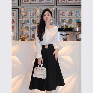 搭配一整套时尚 连衣裙职业套装 夏装 韩系干练气质衬衫 2024新款 女装