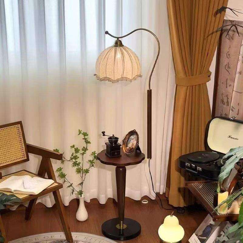 法式中古美式客厅沙发旁边几氛围侘寂风复古置物架卧室床头落地灯,3C数码配件,USB灯,淘宝优惠券,粉丝福利购,淘宝优惠卷