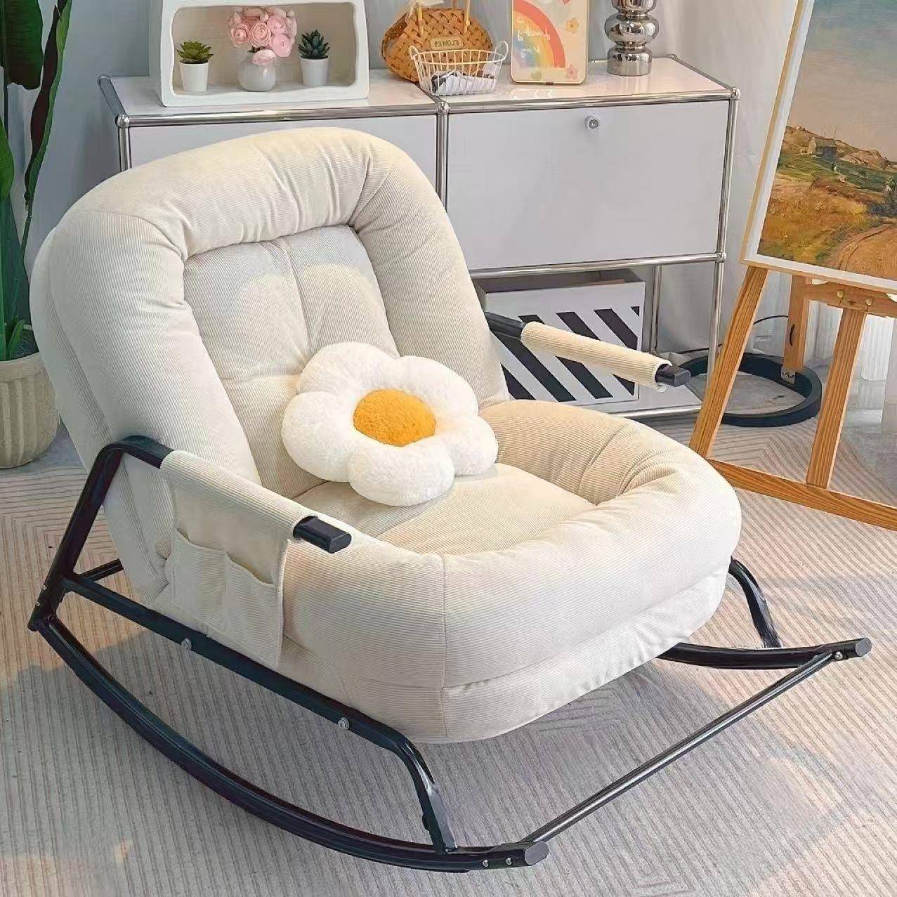 懒人沙发摇椅家用阳台休闲懒人椅单人卧室摇摇椅成人午休折叠躺椅