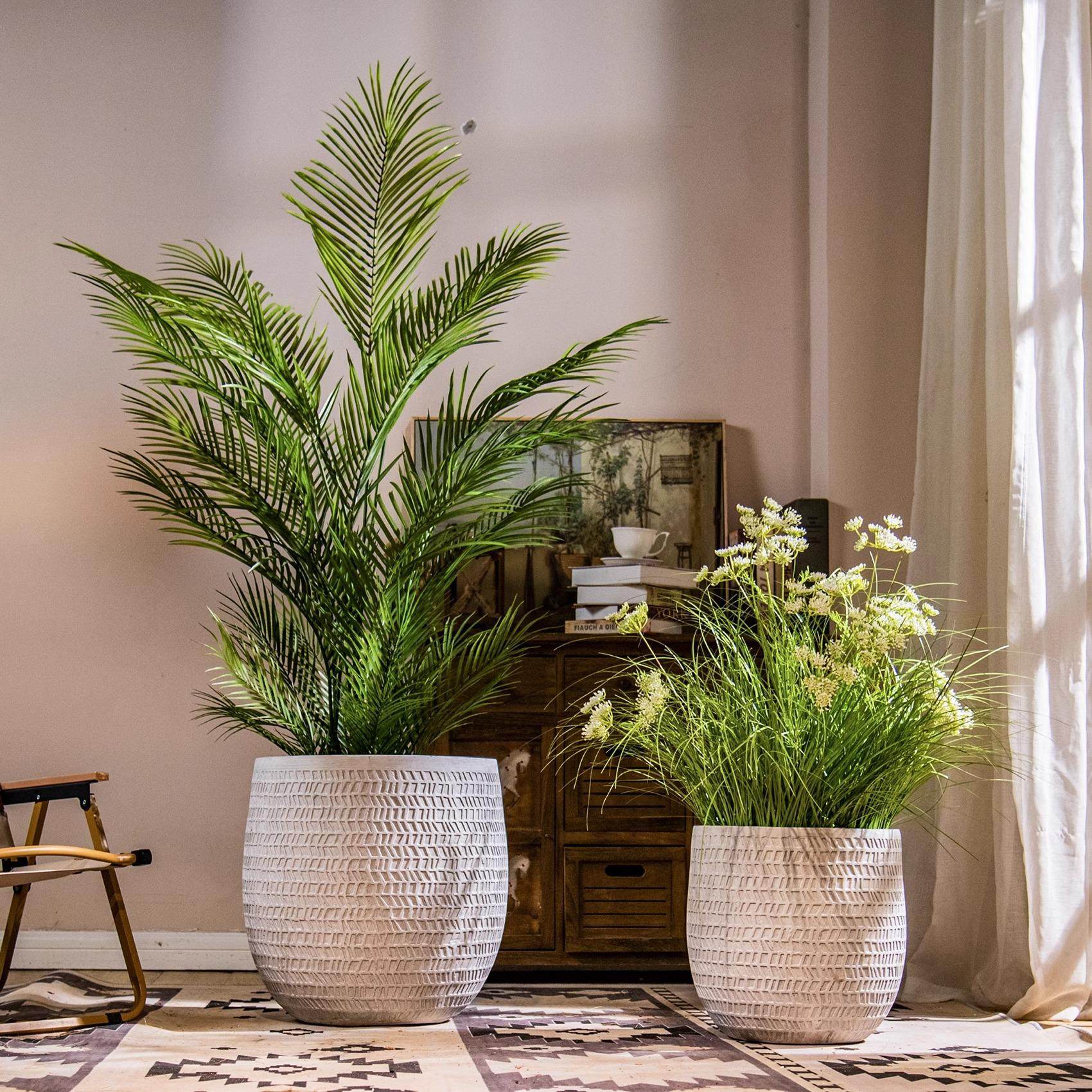 2025新款大口径花盆盆栽氧化镁客厅阳台大号绿植种植花卉落地植物