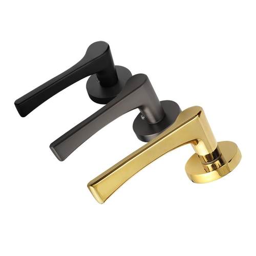 黑色室内门锁磁吸静音一体锁卧室门锁美式机械分体锁实木门锁具