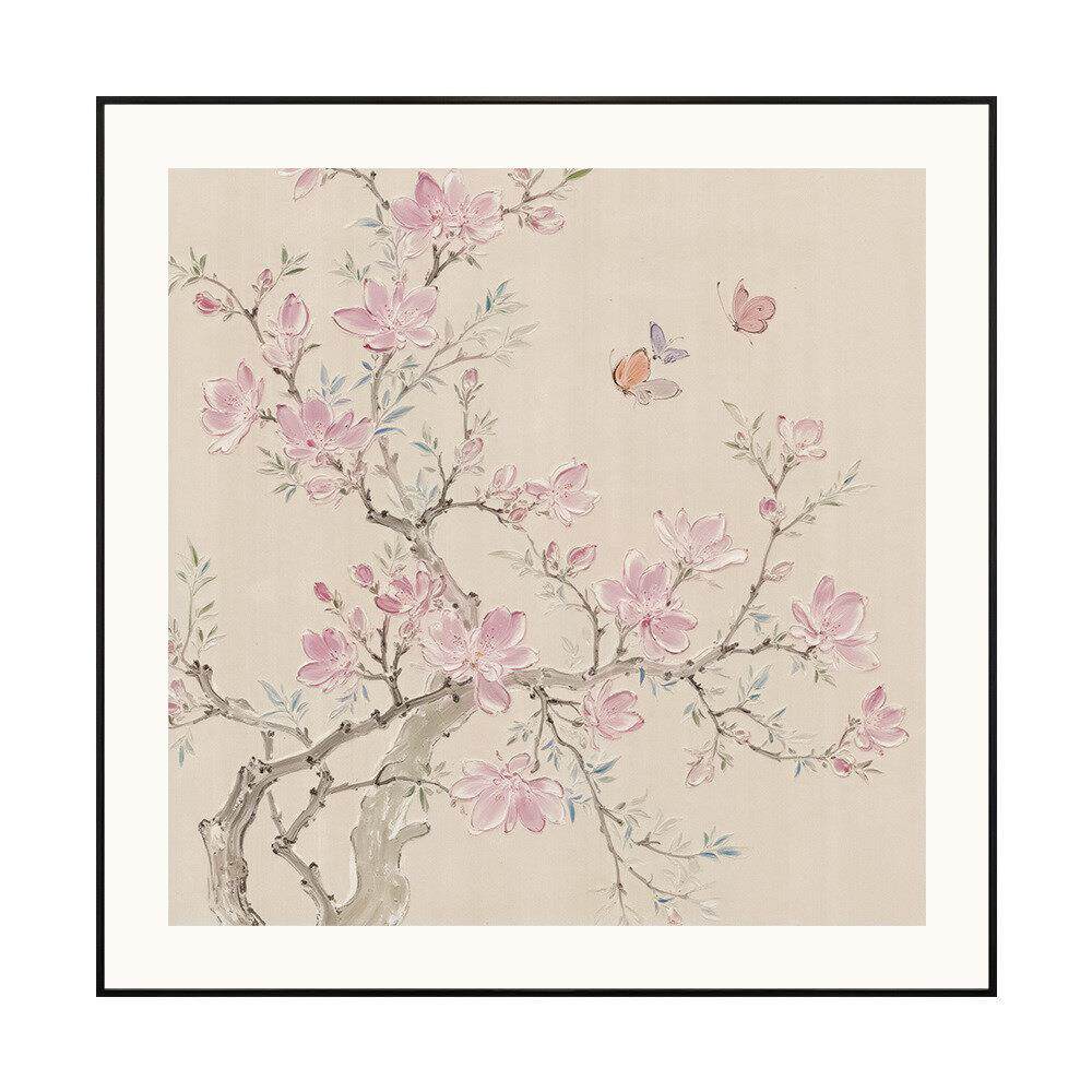 宋代美学花卉素雅新中式玄关柜办公室挂画客厅茶室氛围装饰画