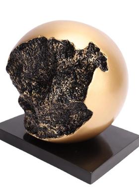 新中欧式树脂防铜球繁星雕塑工艺摆件售楼部样板房软装家居饰品