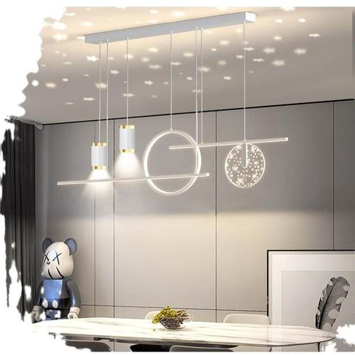 2022年新款星空餐厅吊灯现代简约极简长条吧台灯北欧餐桌饭厅灯具