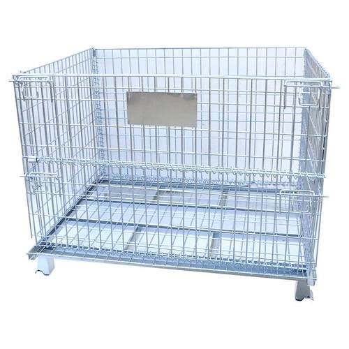 厂家供应带滚轮仓储笼金属周转箱可移动折叠式物流仓储笼