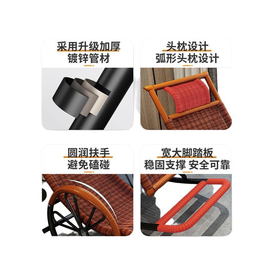 批摇摇椅老人懒人躺椅家用成人睡椅室外庭院瑶瑶腾藤椅阳台椅