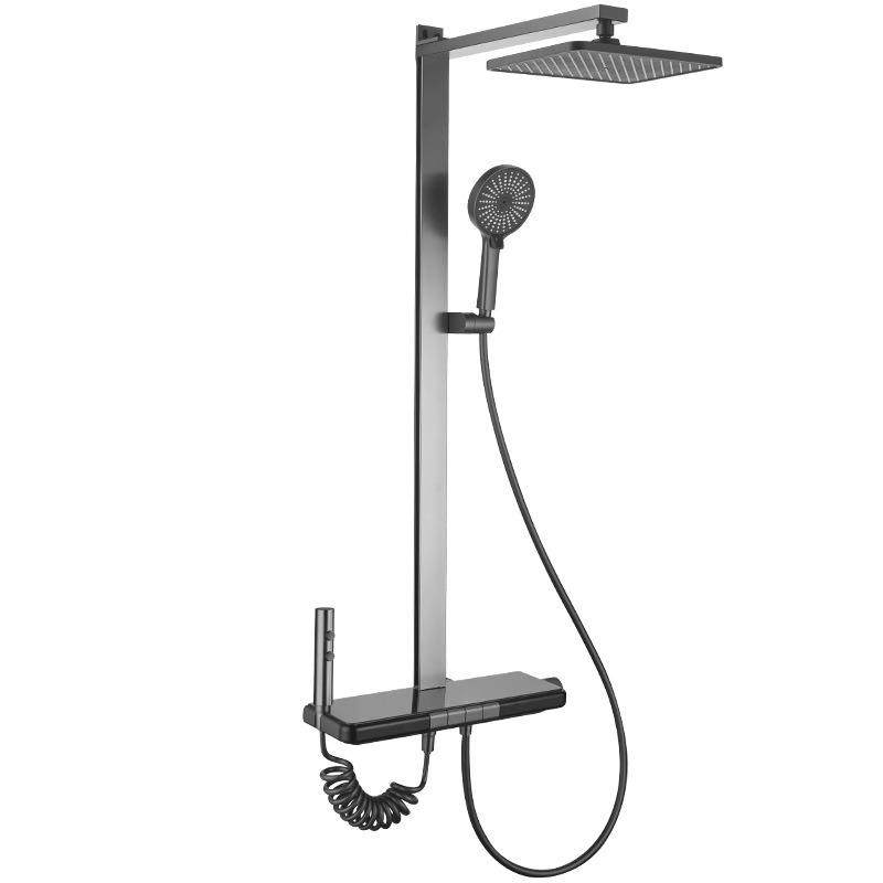 淋浴花洒套装钢琴数显增压沐浴卫浴浴室全铜淋雨全套家用淋浴器