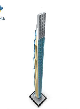 634pcs国产MOC积木创意街景施坦威塔1:800MOC-148522