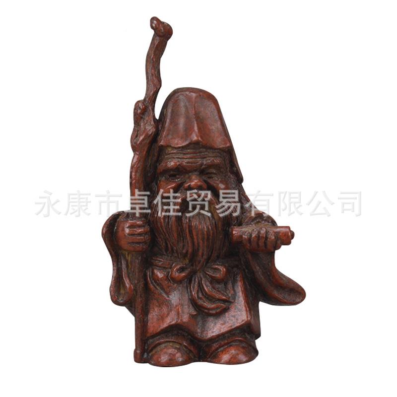 做旧实心壶雕纯铜黄AOI铜土地爷土玩地公古老铜茶宠铁配件茶台摆
