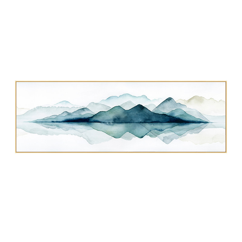 墙蛙新中式客厅装饰画现代简约卧室床头挂画抽象山水沙发背景墙画