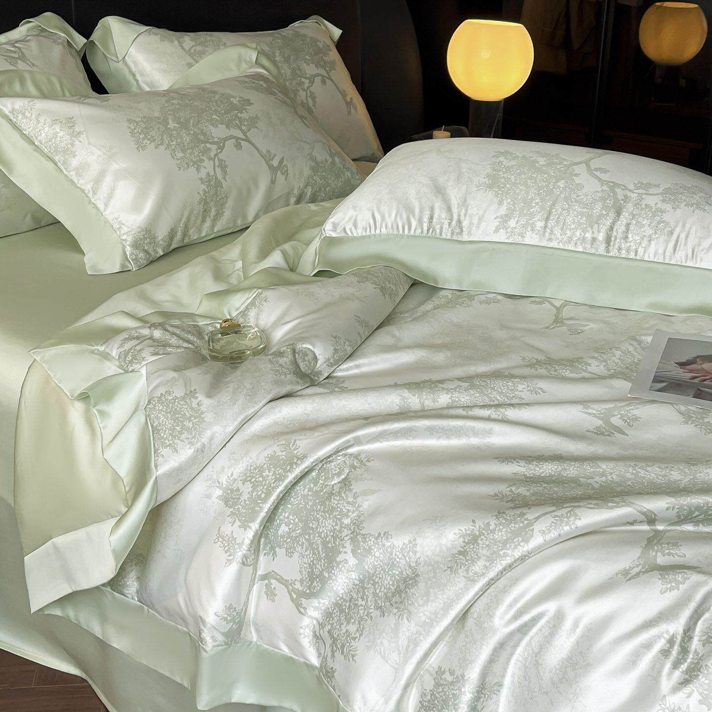 轻奢高级感A类冰丝夏凉被四件套可机洗床笠款夏季天丝双人空调被