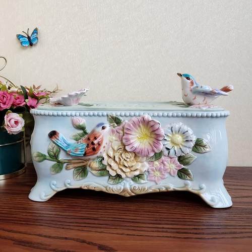 陶瓷欧式纸巾盒 东方巴黎纸巾盒 餐桌用抽纸盒 Function Art纸巾