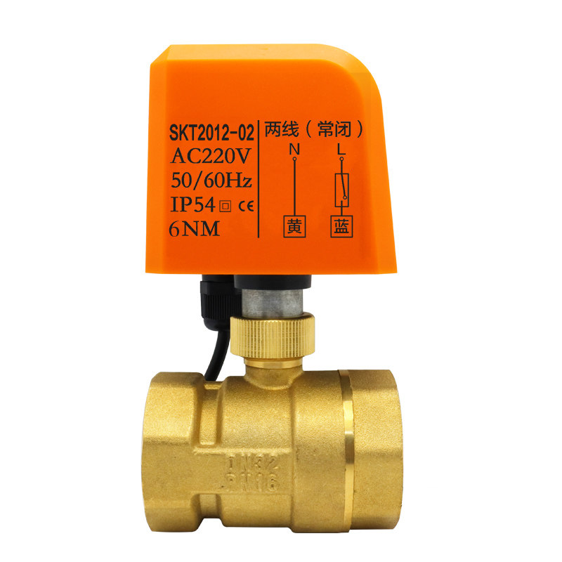 电动球阀开关220V二通阀太阳能电磁阀常开常闭控制上水4分12V/24V
