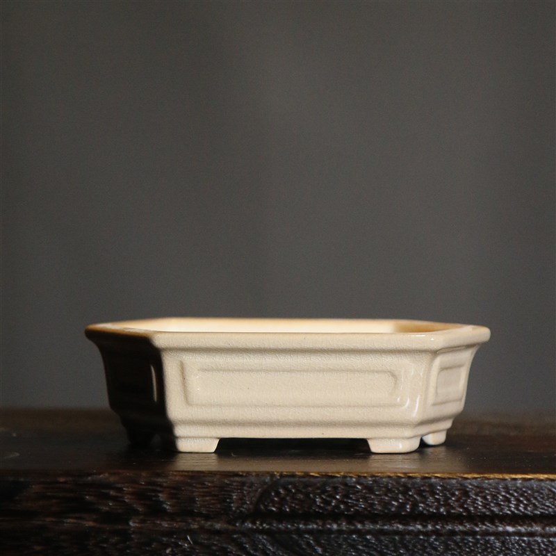 紫砂花盆陶瓷盆景盆奎面长六方长方龟壳形窗面线奎菖蒲盆觅陶乡