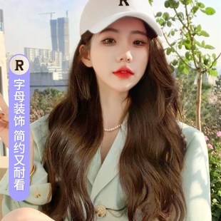 新款夏季帽子假发一体女夏天发帽头发仿真发短发戴帽带头发的时尚