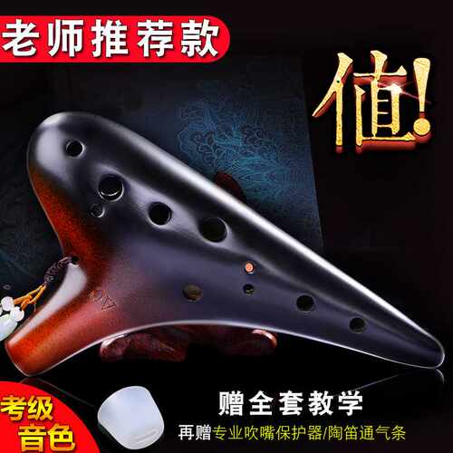 好货新品初学者入门十二孔陶笛12孔AC陶笛 专业初学陶笛薰烧陶笛