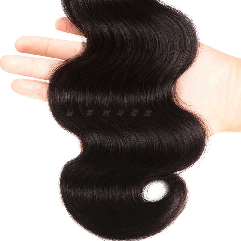 9A indian body wave virgin human hair bundles Lace closure