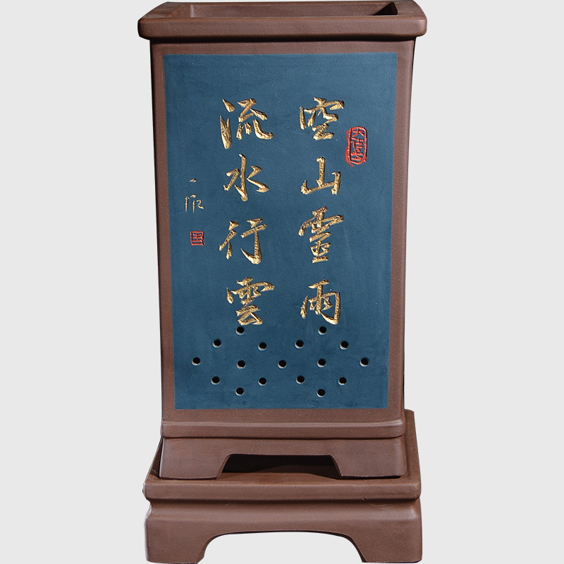 紫砂花盆盆景盆四方形带托盘大蕙兰墨兰吊篮君子兰花盆兰花专用盆