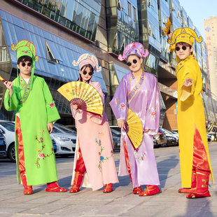 江南四大才子古装服装小品全套演出服装唐伯虎服装三句半表演服装