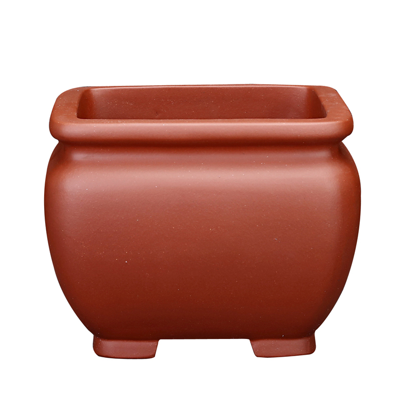 紫砂花盆红色四方桌面地面花卉绿植老桩盆景盆兰花君子兰榕树包邮