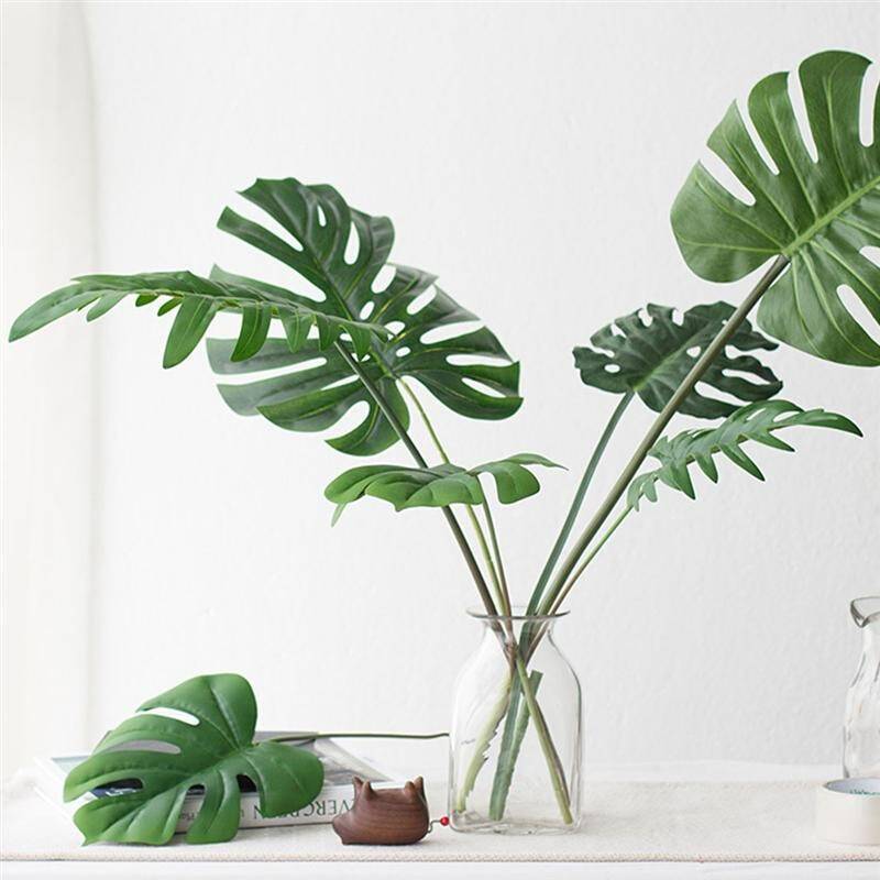 48pcs Monstera Artificial Plants Plastic Artificial fake Mo