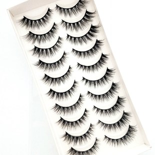 NEW 10 Pairs Natural False Eyelashes Fake Lashes Long Makeup