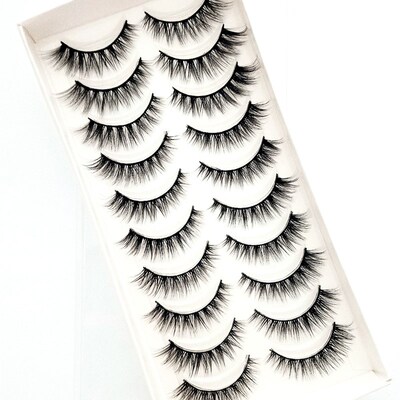 NEW 10 Pairs Natural False Eyelashes Fake Lashes Long Makeup