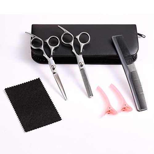 6in Barber Scissors 7Pcs Kits Stainless Steel Hair Cutting S