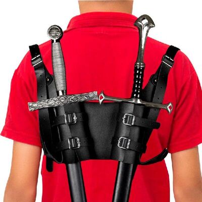 极速Back Scabbard Holder PU Wearresistant Frog Leather