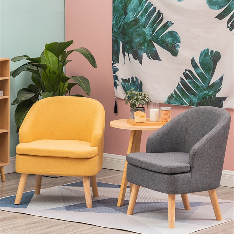 学校心理咨询室个案咨询沙发实木布艺沙发个性创意休闲麻布全拆洗