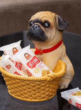 创意玄关钥匙收纳摆件家居装饰品客厅茶几桌面摆设可爱狗狗收纳盒