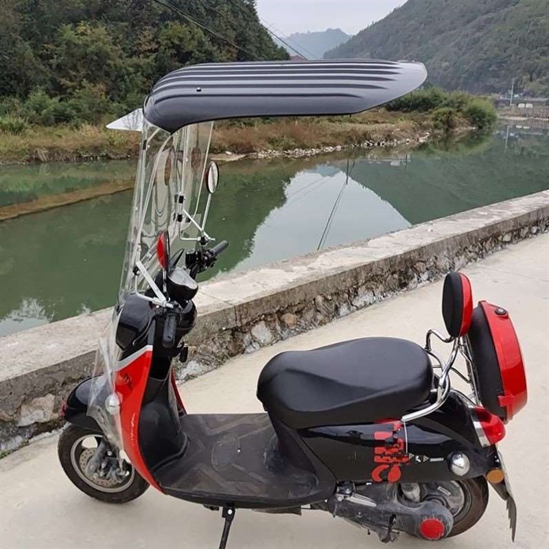 夏天电动车遮阳棚两轮遮雨棚挡风夏季防晒伞挡风罩挡风板可折叠新
