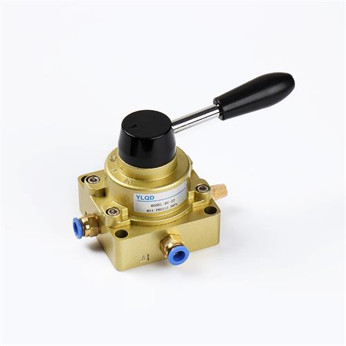 气动开关手动阀气缸三位四通手转阀HV200DB/02/3/4控制换向手扳阀