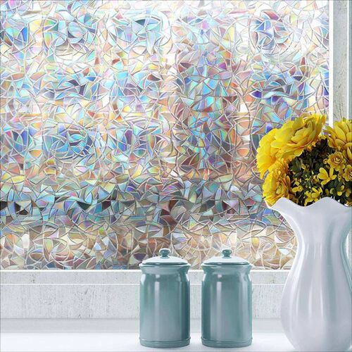 好货Geometry Print Window Film Decorative Privacy Film 3D No