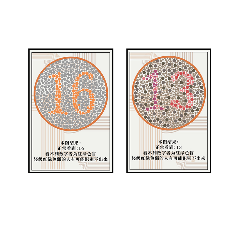 色盲检查图医院墙面装饰品摆件挂画走廊体检中心诊疗室文化墙布置