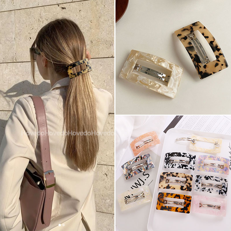 Fashion Acetate Geometric Hair Clips for Women Girl Headband