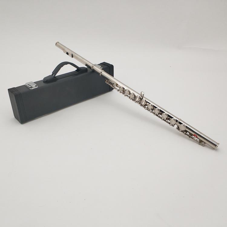 初学者练习演奏铜管乐器C调16孔长笛开键加E键镀银白铜管体笛子
