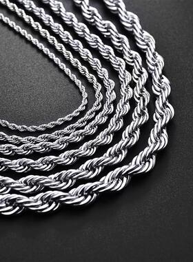 Jiayiqi 2mm-7mm Rope Chain Necklace Stainless Steel Never Fa