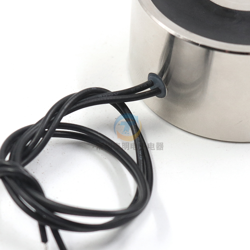 NX-P50/27圆形吸盘式12V直流电磁铁小型工业24V长通电强吸力50KG