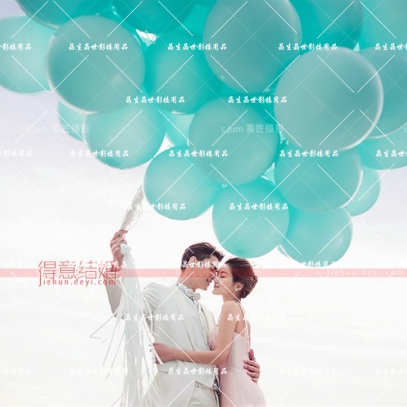 新款影楼拍摄道具气球 湖蓝色外景拍摄道具气球 酒吧宴会摆设气球