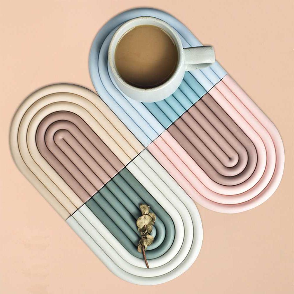 Nordic Style Silicone Removable Rainbow Coasters Insulation