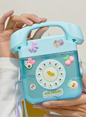 Transparent Sippy Cup Telephone 400ml Large Capacity Keep