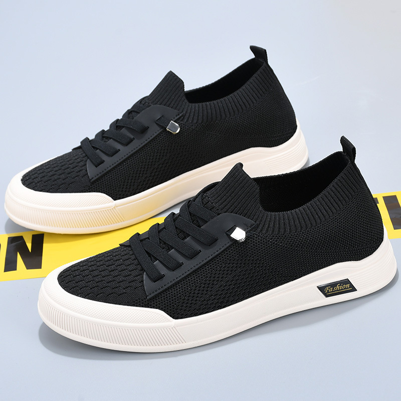 一脚蹬男鞋新款针织鞋男士夏季透气薄款网鞋帆布板鞋网面休闲鞋子