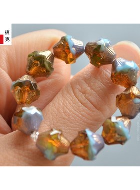 TRB华丽紫  螺花造型  菱形切割 捷克玻璃珠 手工diy珠串编织大珠