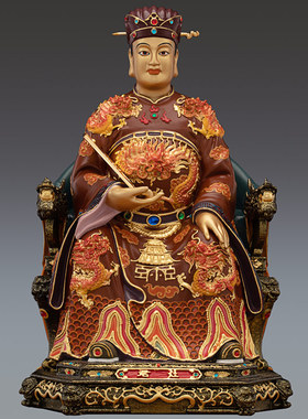 台湾鎏金纯铜灶王爷神像厨房灶君灶君司命供奉灶神星君灶爷摆件