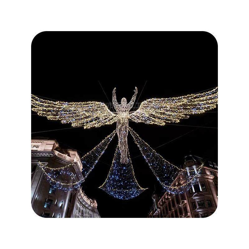 厂家制作大型梦幻灯光秀节日灯幻彩天使亮化装饰灯户外led造型灯