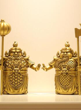 护宅门神摆件秦琼尉迟恭家居客厅玄关柜电视柜公司店铺开业礼品